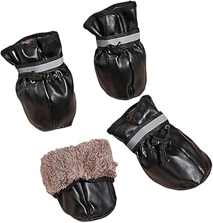 Cachorro Botas - Botas impermeáveis para cães, botas antiderrapantes para cães, lã, protetores pata | 4 peças sapatos inverno para cães ao ar livre para proteger as garras Rock-br