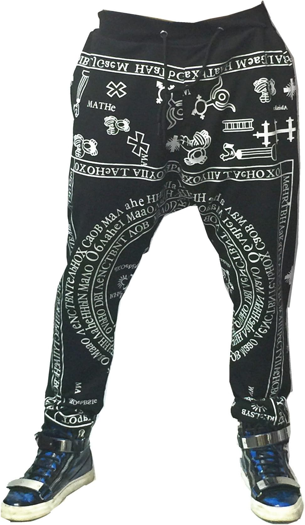 Casual Mens Jogger Dance Sportwear Baggy Harem Pants Slacks Trousers Sweatpants (M/L)