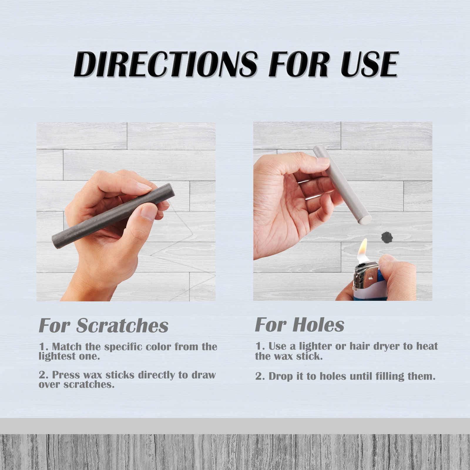 Pronese 11CM Wax Filler Sticks with Scraper for Wood Repair Kit Furniture Repair Kit, Wood Filler Sticks, Wood Scratch Repair - Image 4