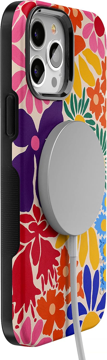 Casely iPhone 13 Pro Max Case | Flower Patch | Multi-Color Floral | Bold Protective Design | Compatible with MagSafe
