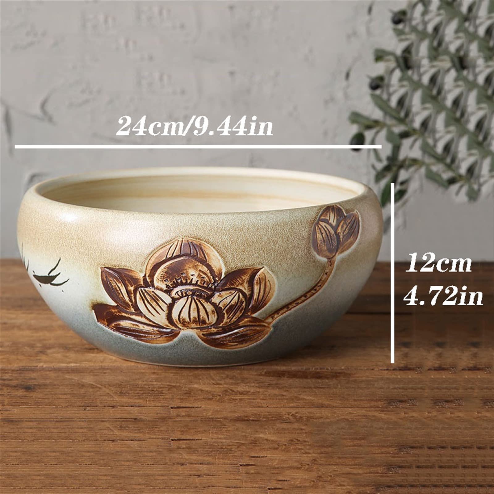 HIHELO Donice Wykwintna ceramiczna doniczka bez dna otwór roślina hydroponiczna prosta dekoracja doniczka lotosu akwarium doniczki do przedszkola (rozmiar: niska podstawa)
