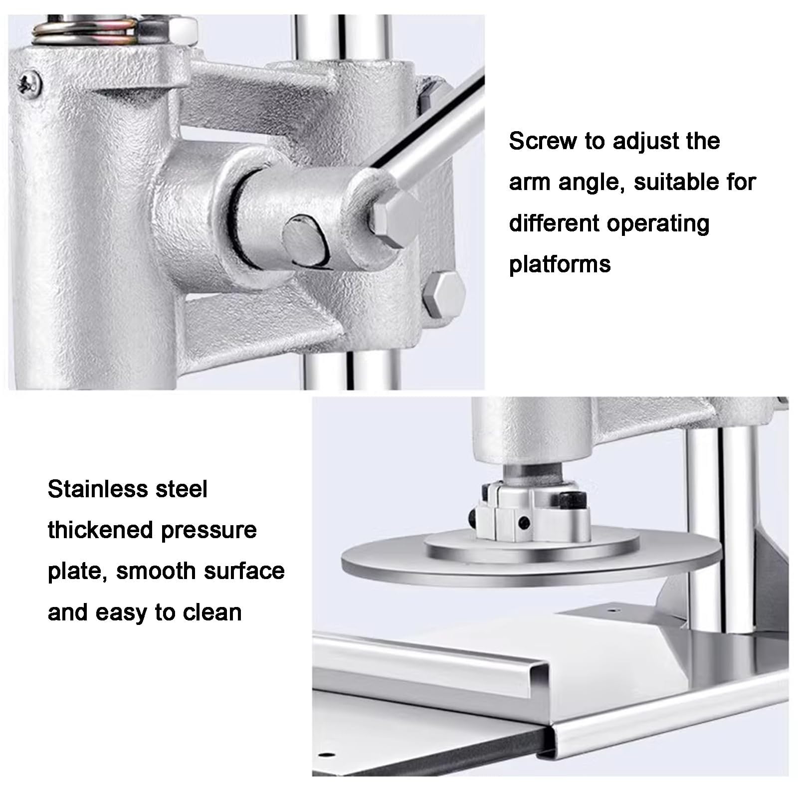 Pressa per impasti per pizza, strumento manuale in acciaio inox per appiattire l'impasto, ideale per pizza, tortillas, chapati e pasticceria per cottura professionale e casalinga