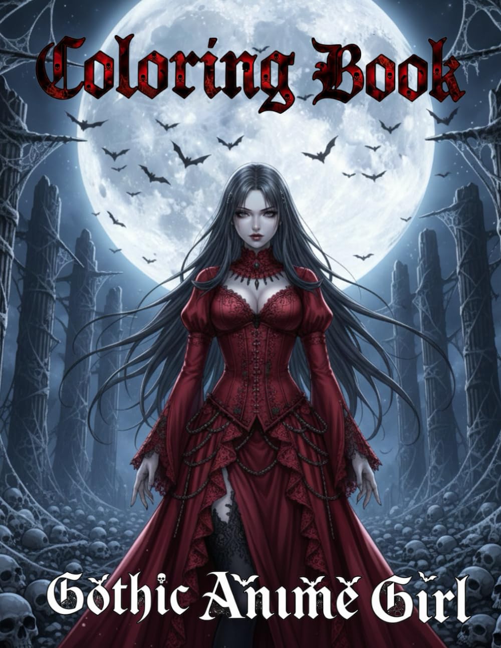 coloring book Gothic Anime Girl: Gothic Horror Anime Collection Featuring Sexy Goth Anime Girls, Dark Fantasy Women, Vampires, and Occult Beauty