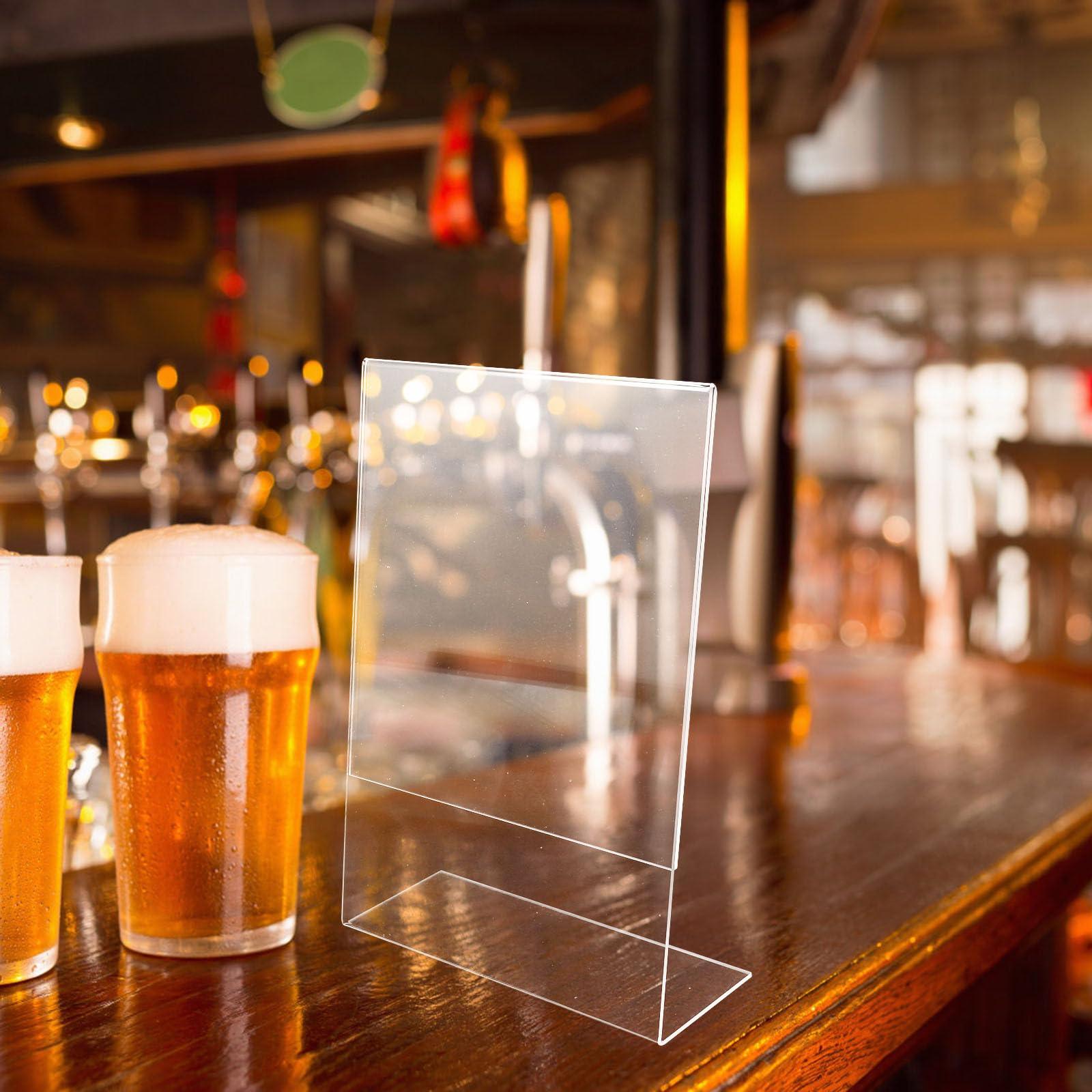 NUOBESTY Acrylic Tilted Display Board Clear Slant Holder Slope Back Sign Stand for Menu Poster Brochure Leaflet - Image 4