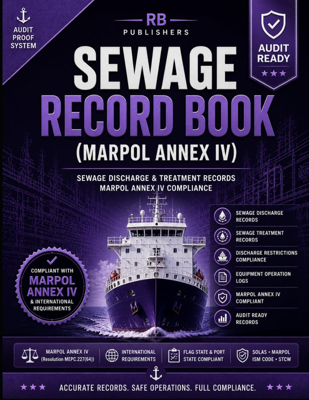 MARPOL Annex IV Sewage Record Book: Wastewater Discharge & Treatment Log