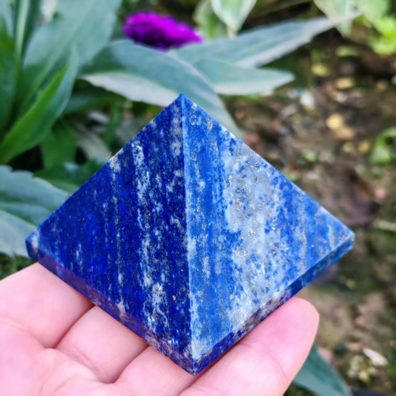 50mm Natural Lapis Lazuli Pyramid Crystal Quartz Healing Stone Ornaments 1pc