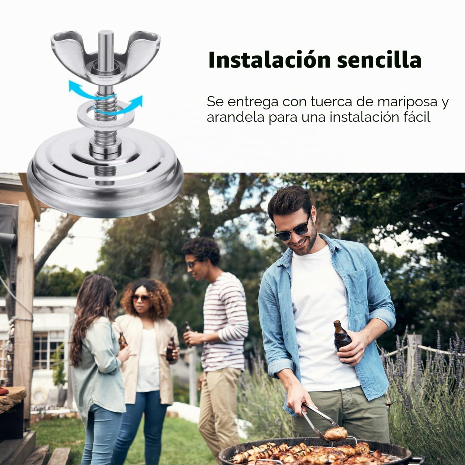 Termómetro para Parrillas de Carbón & Ahumador, Termómetro de Alta Temperatura (50-600℃/100-1000℉), Ideal para Ahumado & Parrillada
