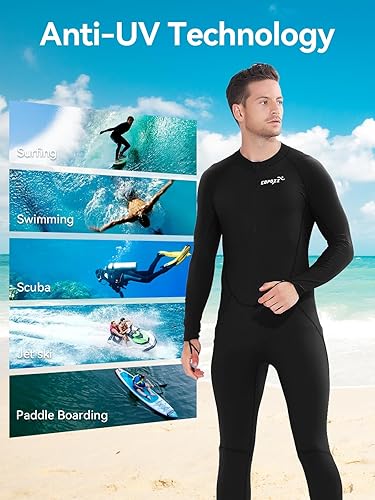 Miniatura 2 de COPOZZ Traje de neopreno para hombre  Traje húmedo con cremallera frontal para esnórquel, surf, equipo de buceo, paddleboarding, deportes acuáticos