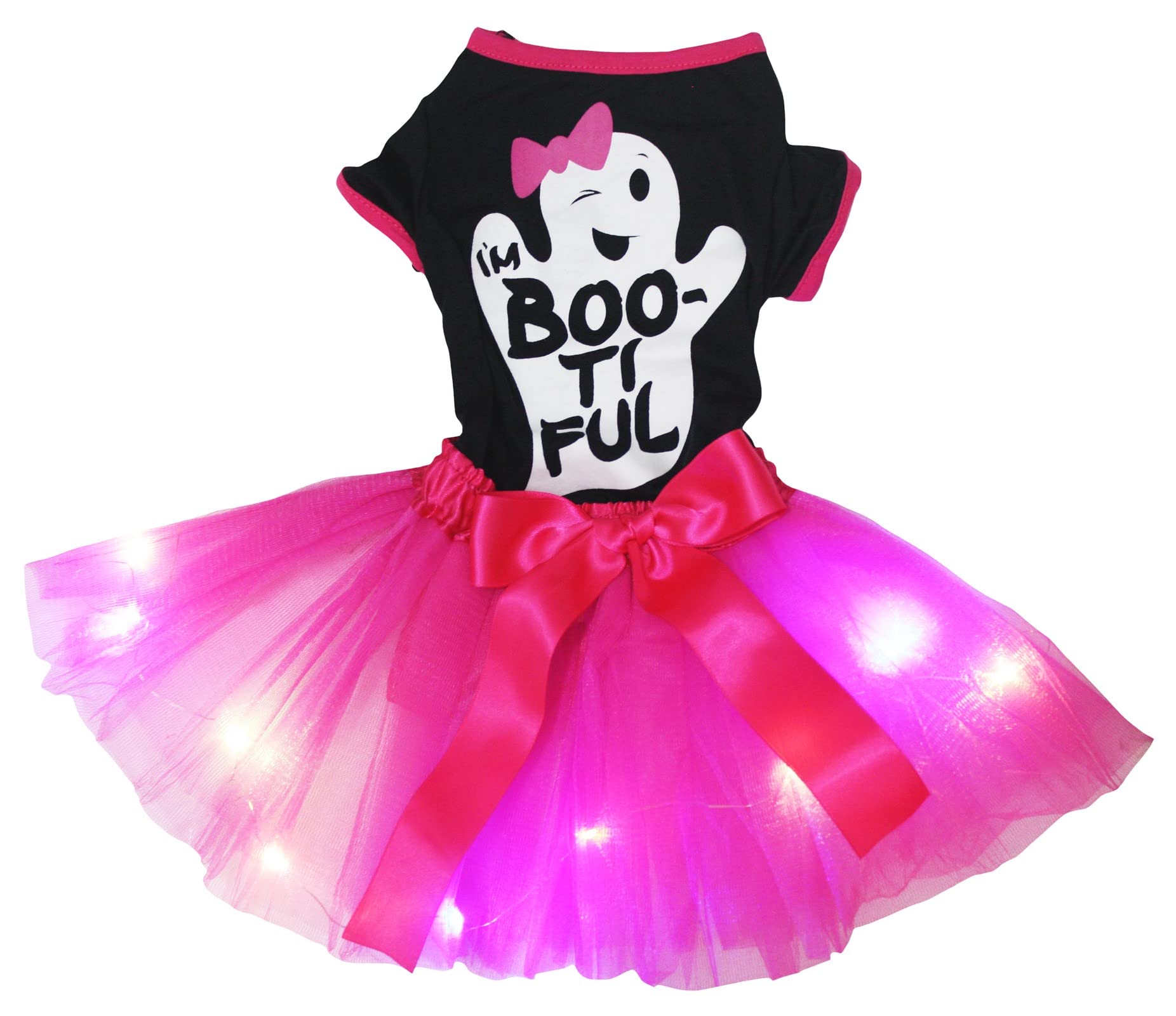 Robe pour chiot avec fantôme LED pour illuminer son premier Halloween