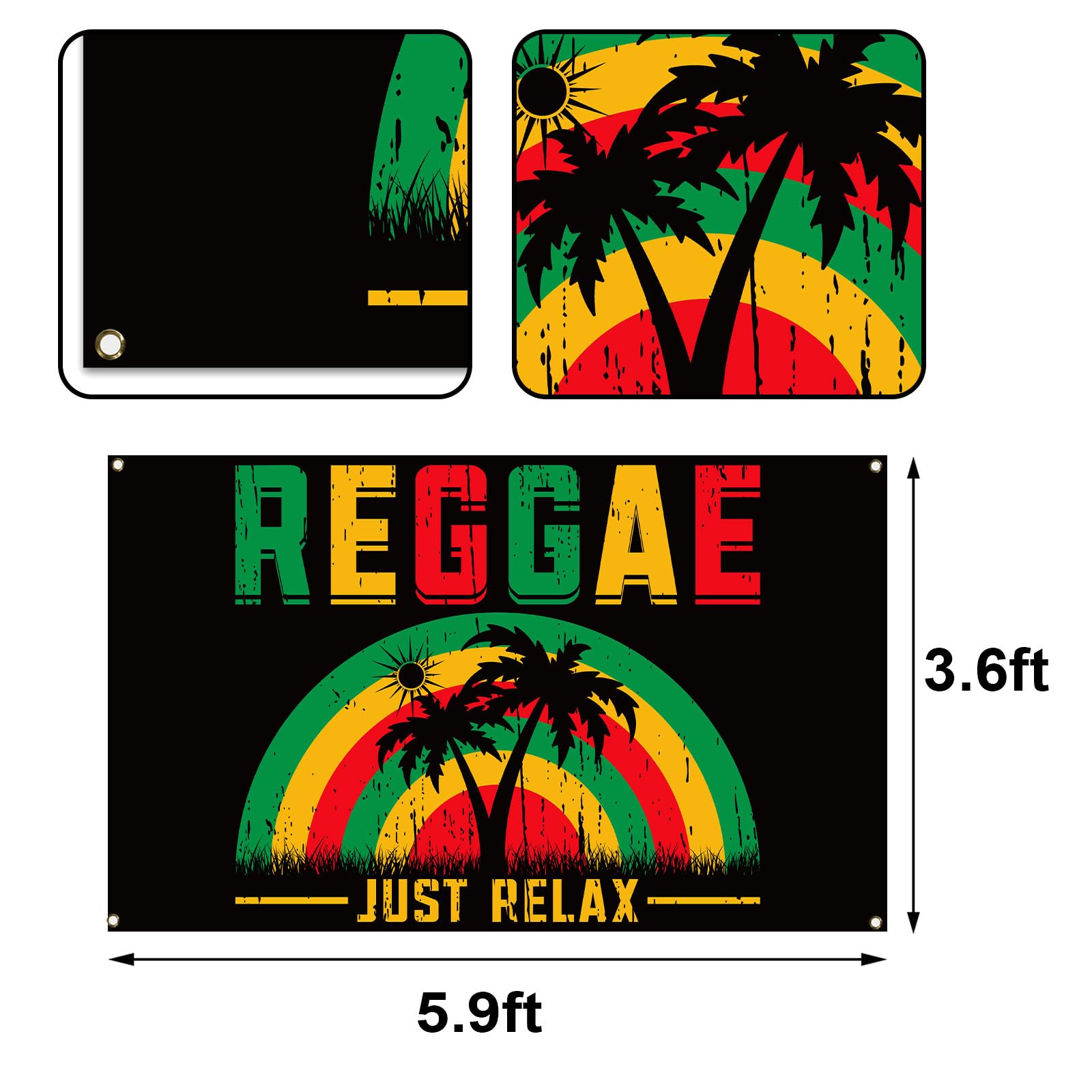 Buxiuer Reggae Photo Booth Backdrop Jamaican Rastafari Summer Just