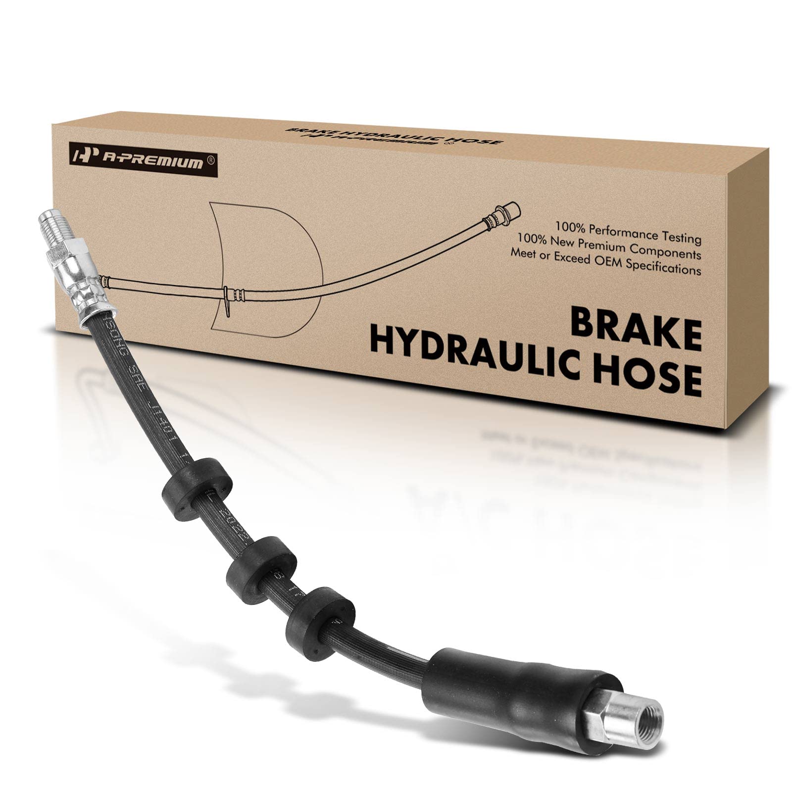 A-Premium Rear Driver or Passenger Brake Hydraulic Hose Compatible with Select Volvo Models - S70 1999-2000, V70 1998-2000, Turbocharged, AWD - Replace# 9173855, 9209896