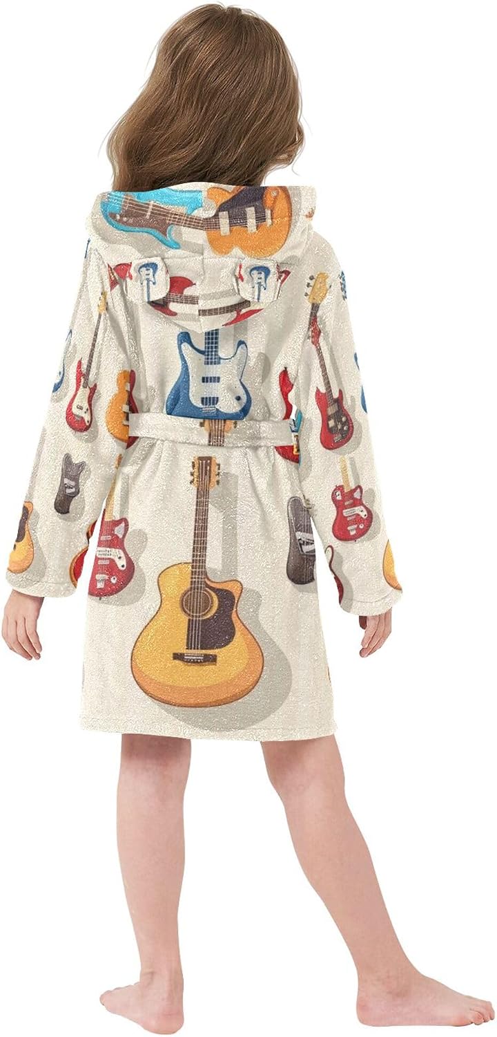 Bathrobe Hooded PJ Robe Soft Fleece Robe Pajama Sleepwears 2-12 Years