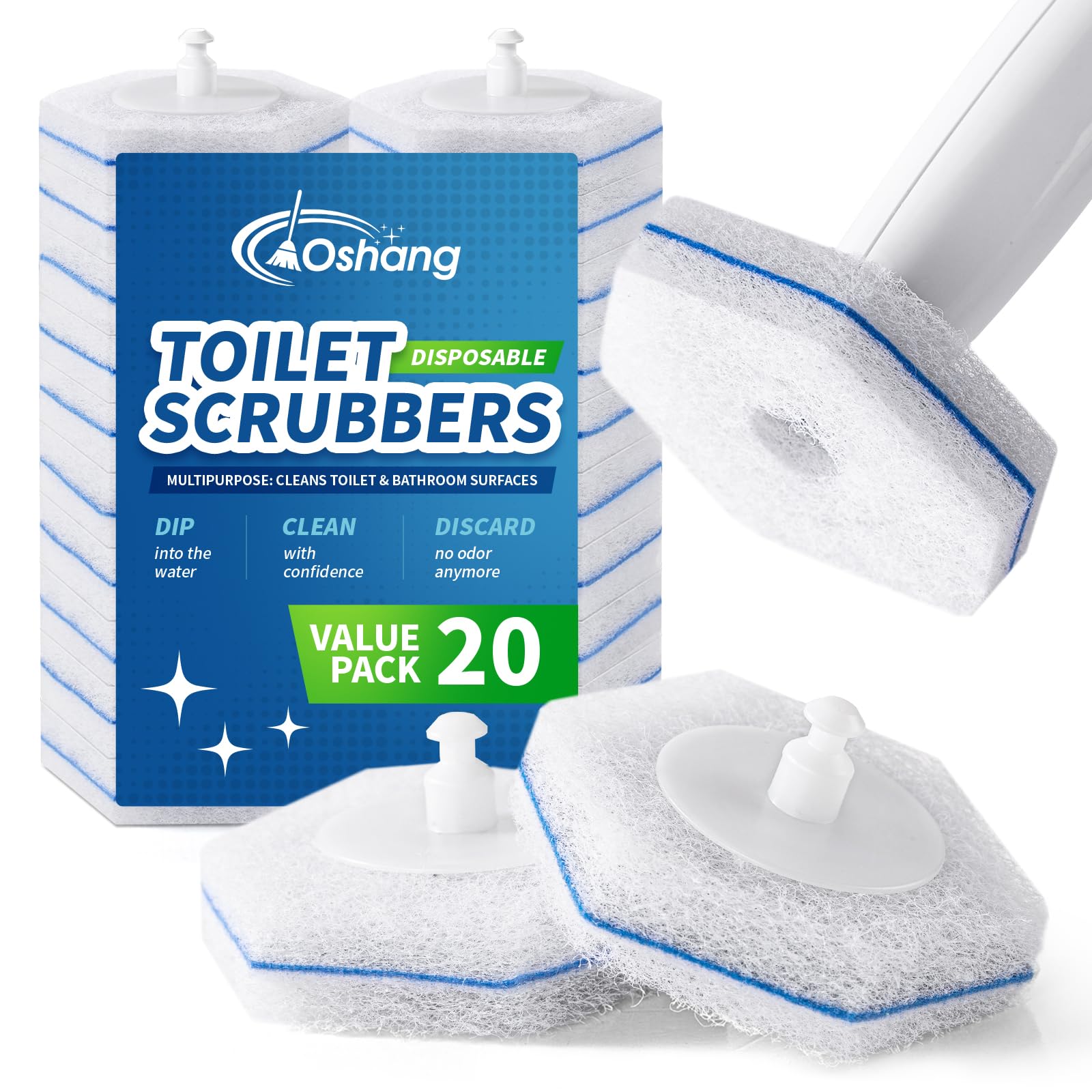 Compatible with Clorox Toilet Wand – Disposable Toilet Brush Head Refills (20 Count), Wand Not Included