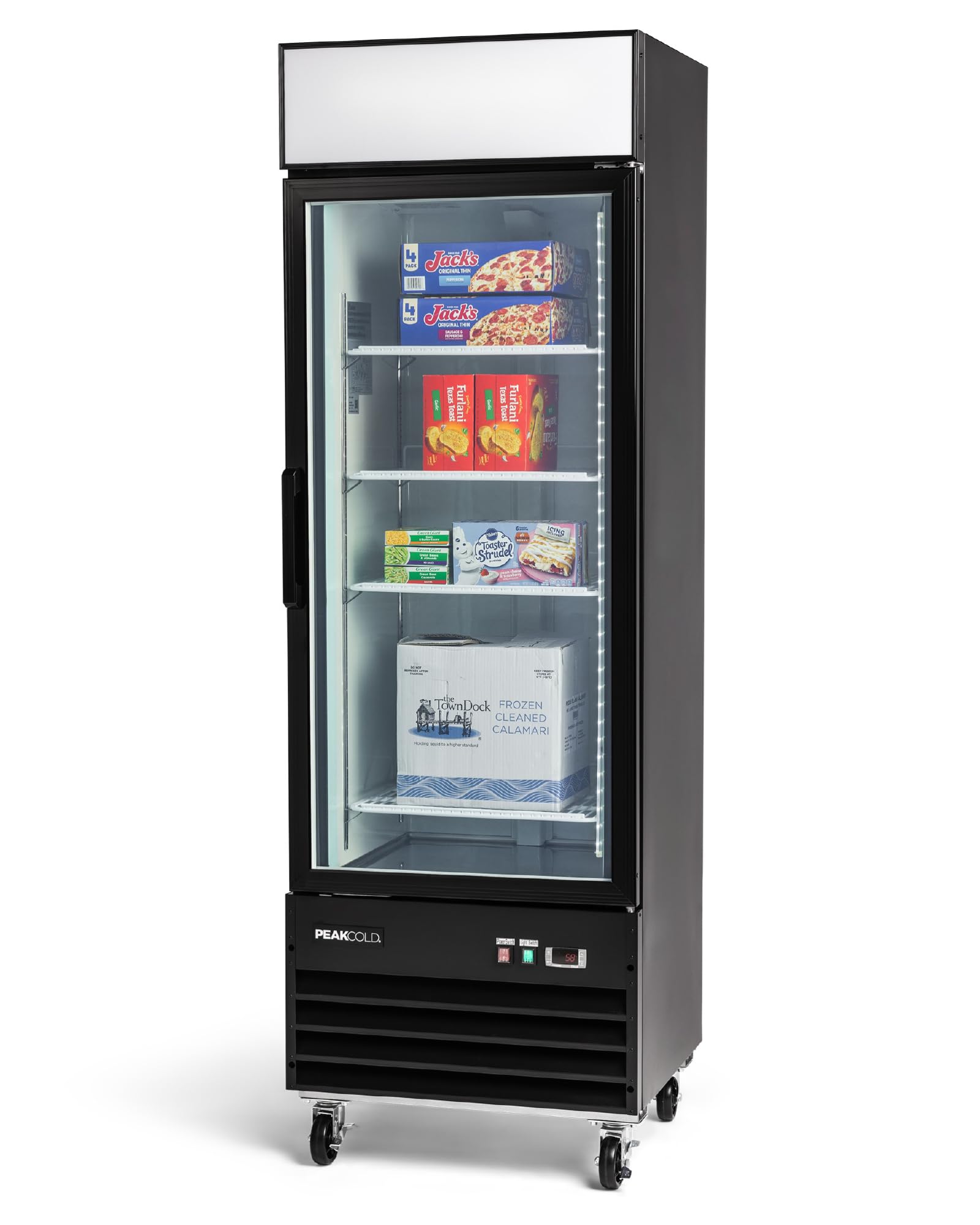 PeakCold 1-Door Upright Display Freezer - 13 Cubic Ft