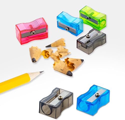 Miniatura 7 de BAZIC - Sacapuntas de un solo agujero, tamaño estándar, lápices de crayón, afiladores cuadrados de una hoja para la escuela, total de 24 unidades