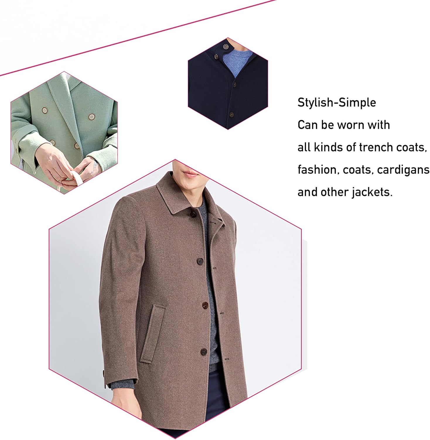 10 PCS 4 Holes Round Pattern Resin Buttons Flatback Sewing Button Favorite Findings Basic Buttons for Clothing Arts Crafts Projects DIY Decorations Sewing Accessories (10#Black, 23 mm) - Image 2