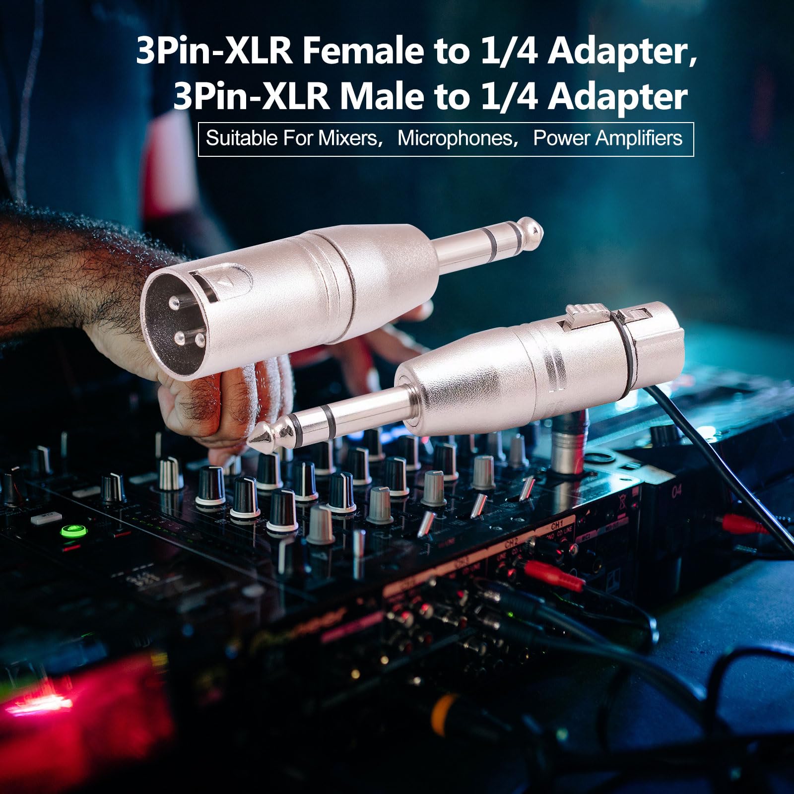 Smithok 6 Pack TRS to XLR Adapter - 3 Pcs 1/4 Inch to XLR Male & Female