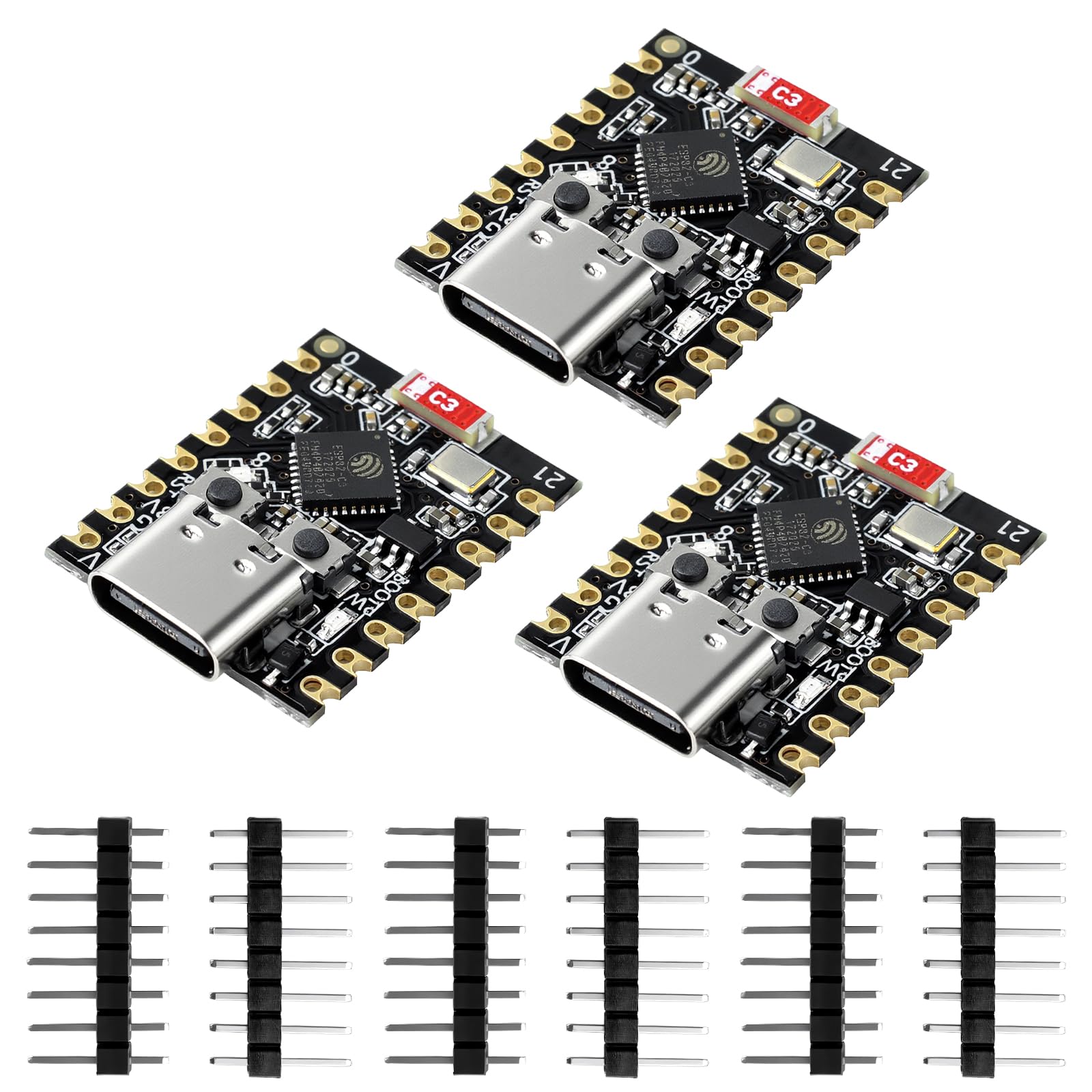 Heemol Lot de 3 Cartes de développement ESP32-C3 Super Mini avec WiFi/Bluetooth