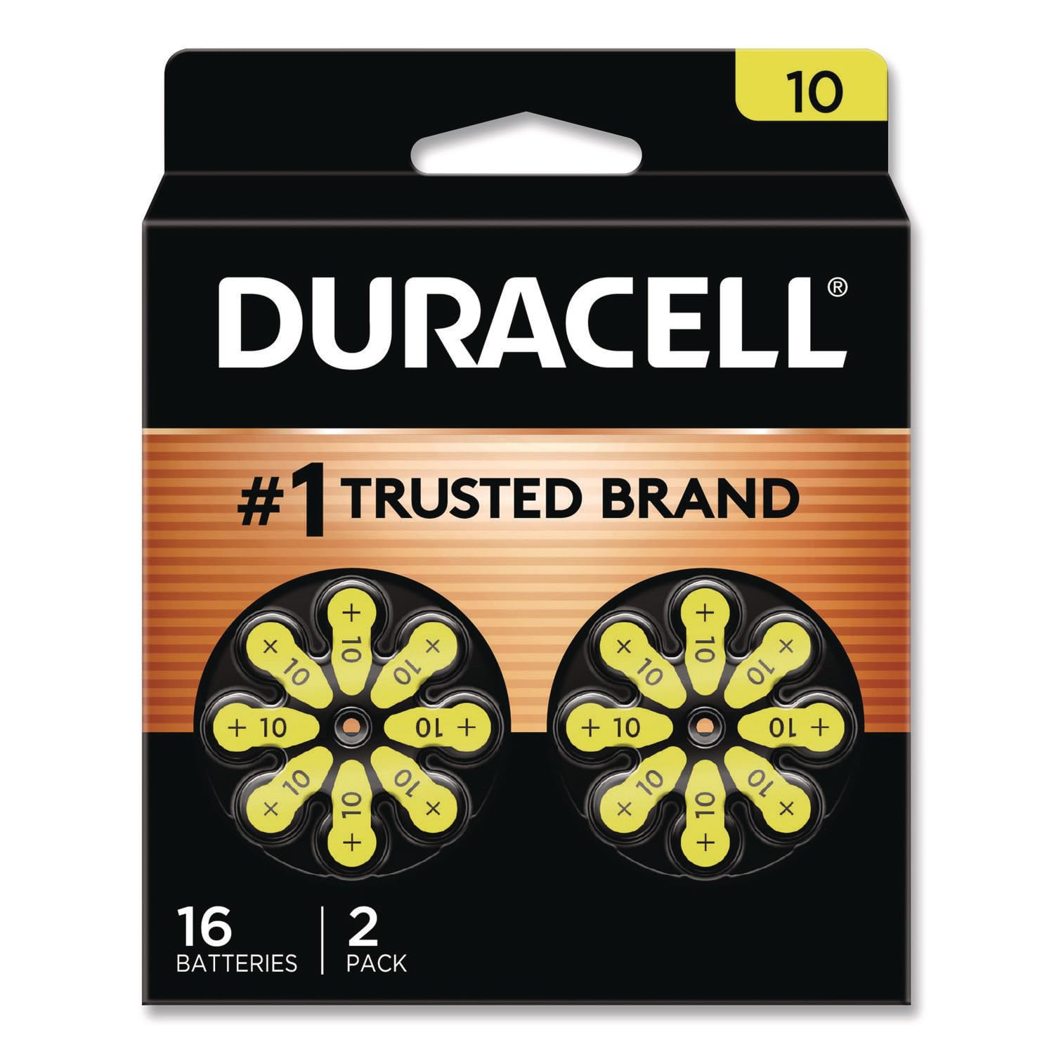 Duracell PGD DA10B16 Batterie per apparecchi acustici, zinco aria, 10 dimensioni (confezione da 16)