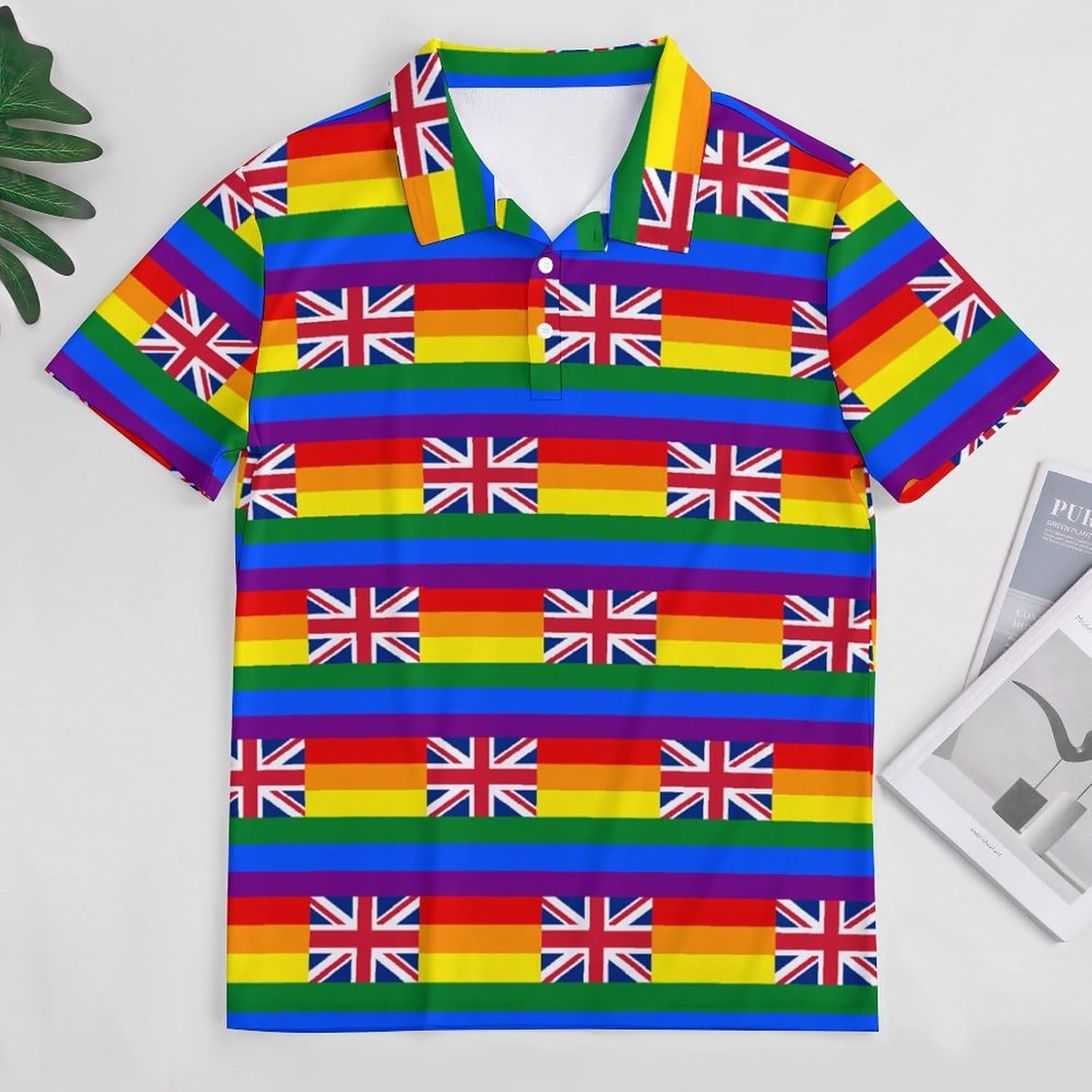 United Kingdom LGBT Rainbow Flag Women's Golf Polo Shirts Short Sleeve Quick Dry Tennis Tops Casual Work Blouses