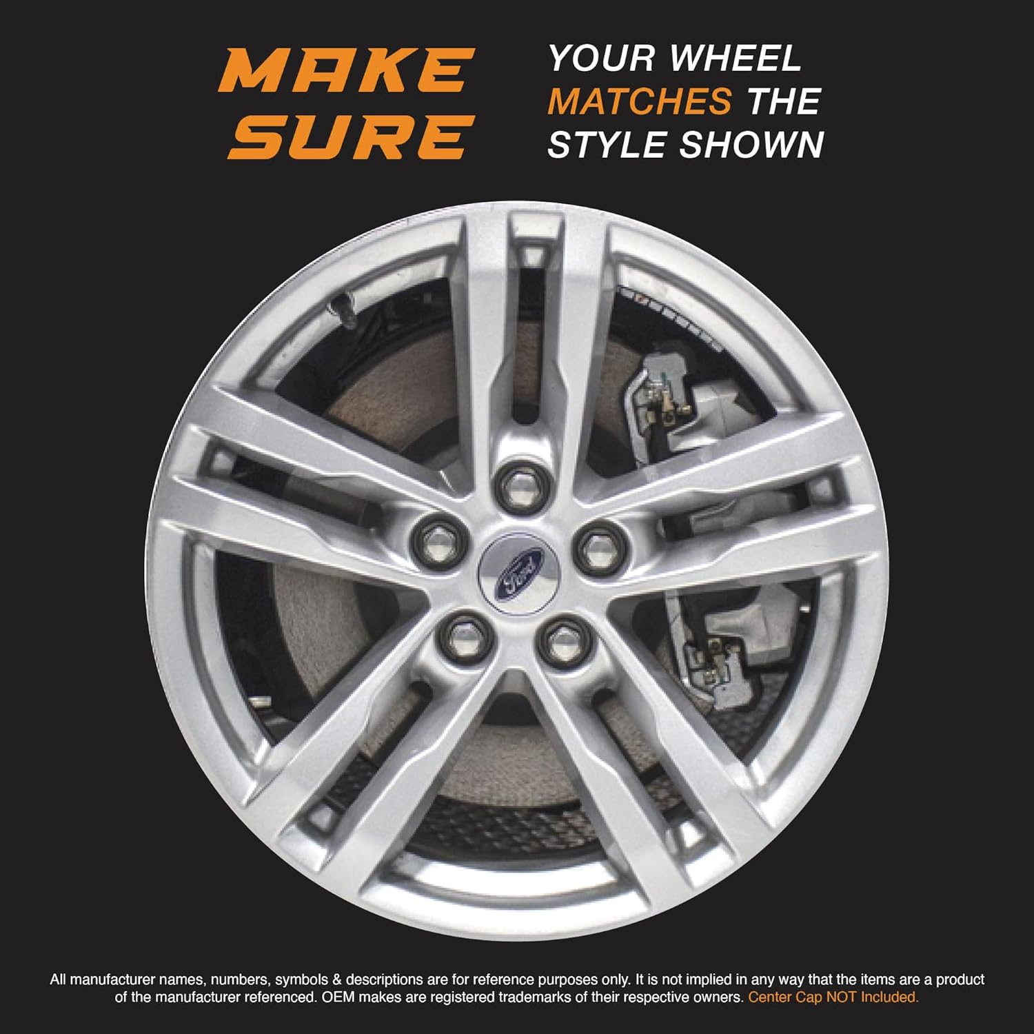 18" Gloss Black Wheel Skin Set Made for Ford Explorer XLT (2020-2024) | Durable ABS Plastic Cover Hubcap | Fits Directly Over OEM Wheel