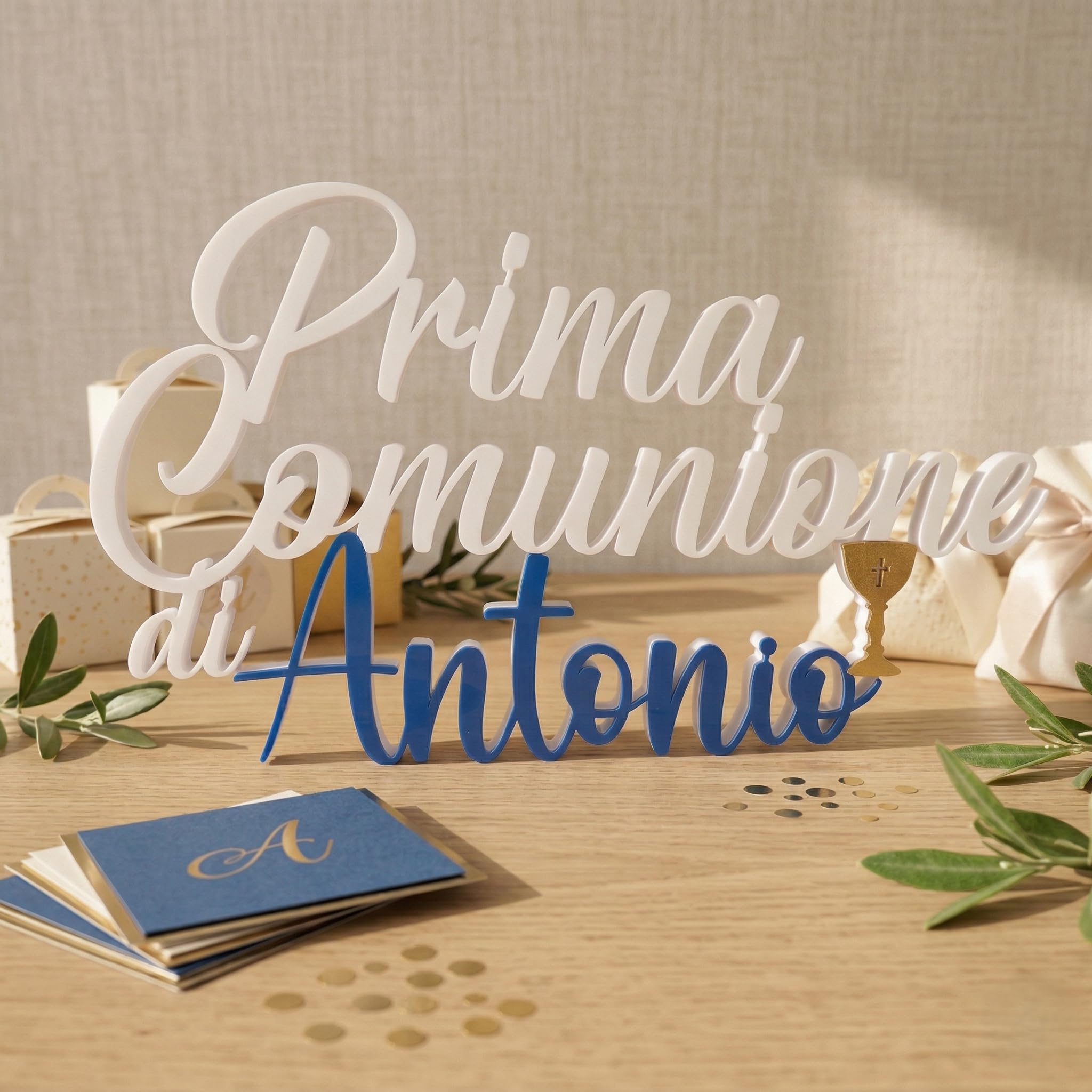 Generico Decorazione Scritta Personalizzata Prima Comunione con Nome