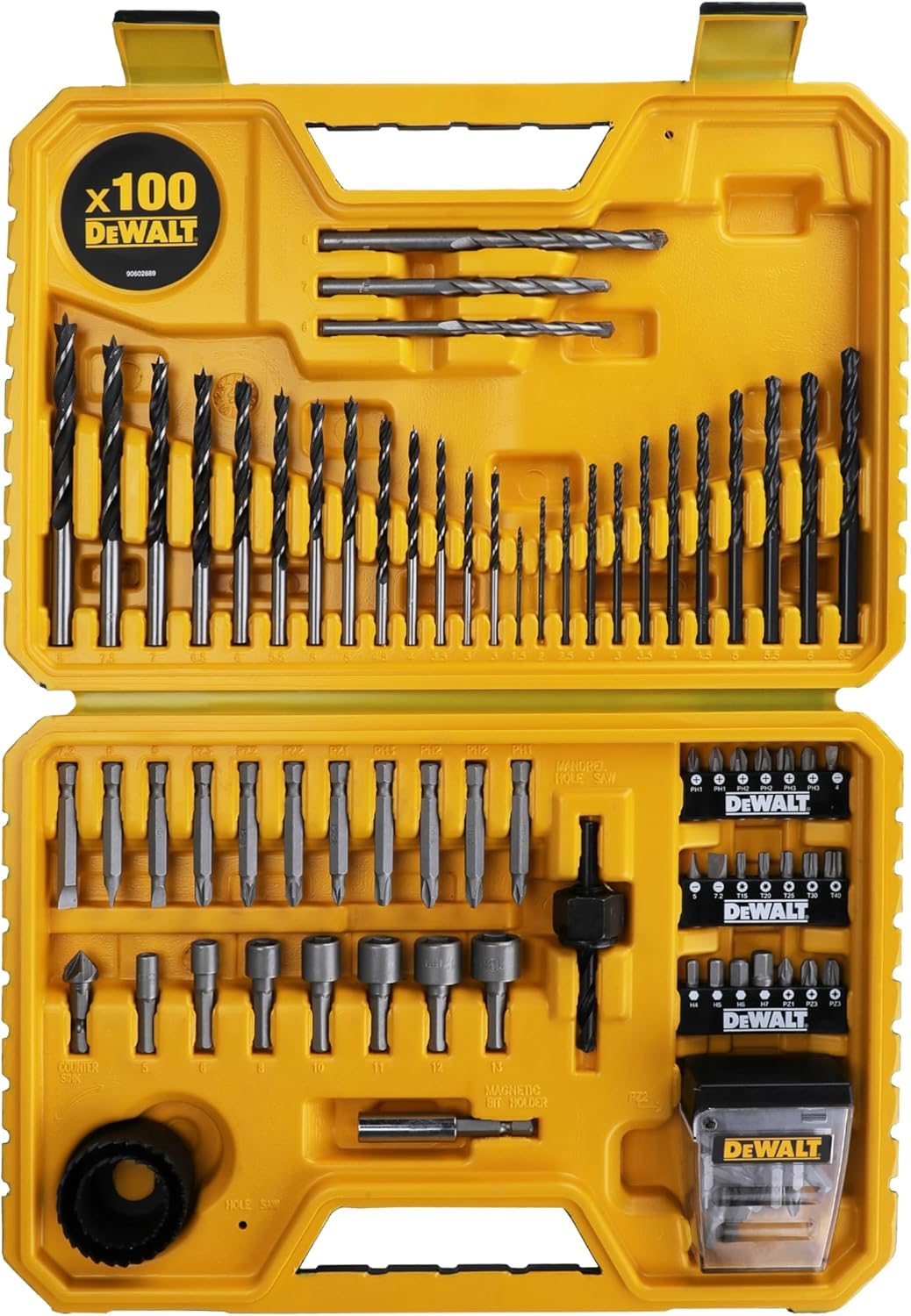 Dewalt DCD708D2T-QW Wkrętarka, 18 V & DEWALT, Zestaw 100 wierteł, bitów, nasadek, DT71563-QZ