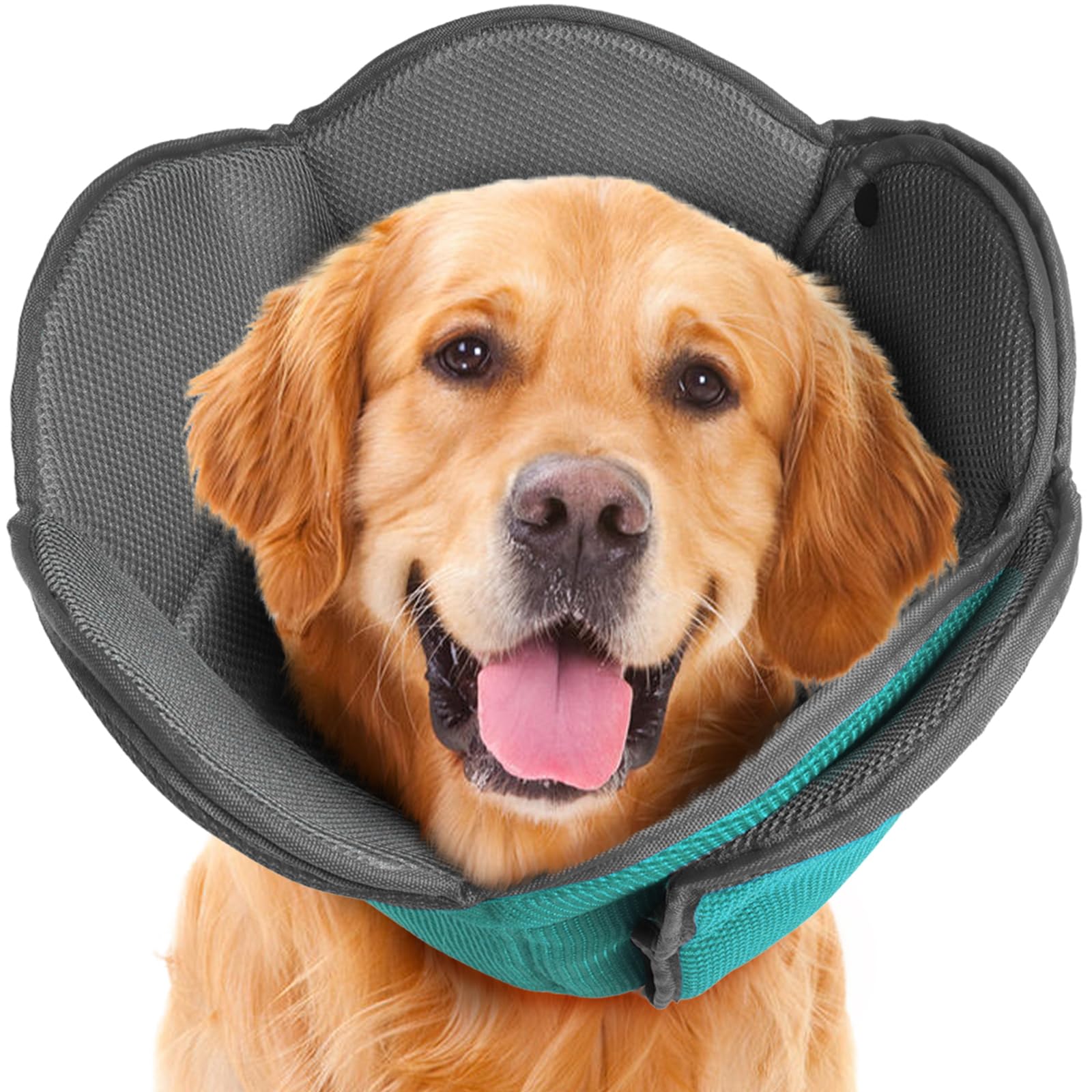 IDOMIK Dog Cone for Dogs After Surgery, Comfy Soft Dog Cones for Large Medium Small Dogs Cats, Adjustable Protective Dog Recovery Collars & Cones Alternatives to Prevent Pets from Licking Wounds,S