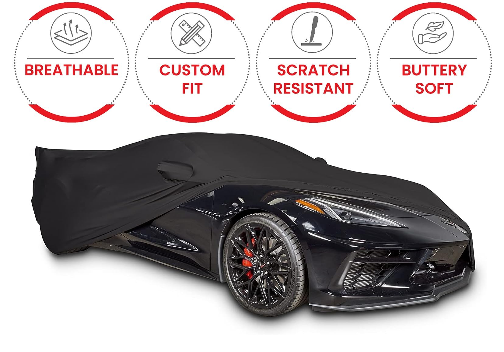 C8 Corvette Indoor Car Cover - Custom Fit Ultraguard Stretch Satin Dust Cover - Premium High-End Protection for — view 2