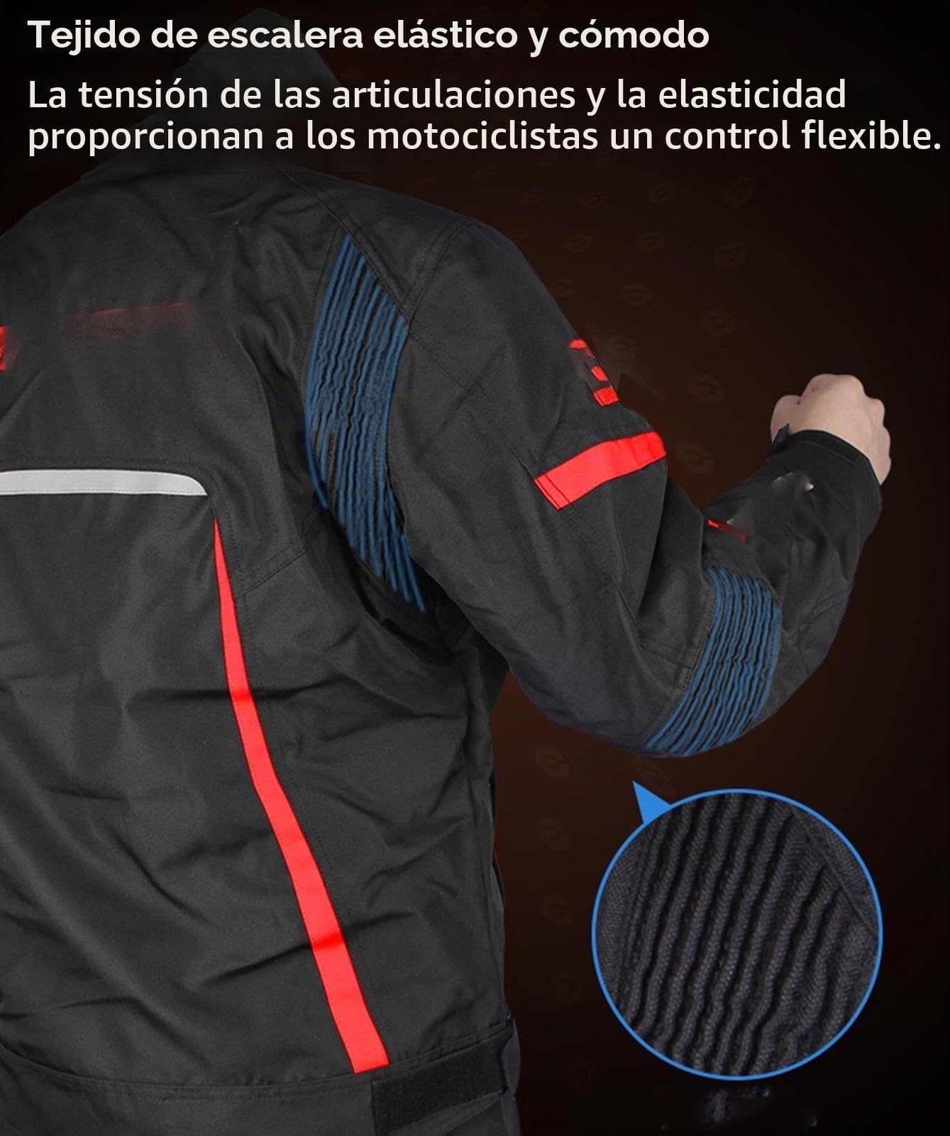 BLUEZY Moto Traje De Moto Para Hombre Chaqueta De Moto Impermeable Con Protecciones Chaqueta Moto Con Armadura Extraíble Chaqueta Pantalones De Moto Transpirables Para Las Cuatro Estaciones A,XL