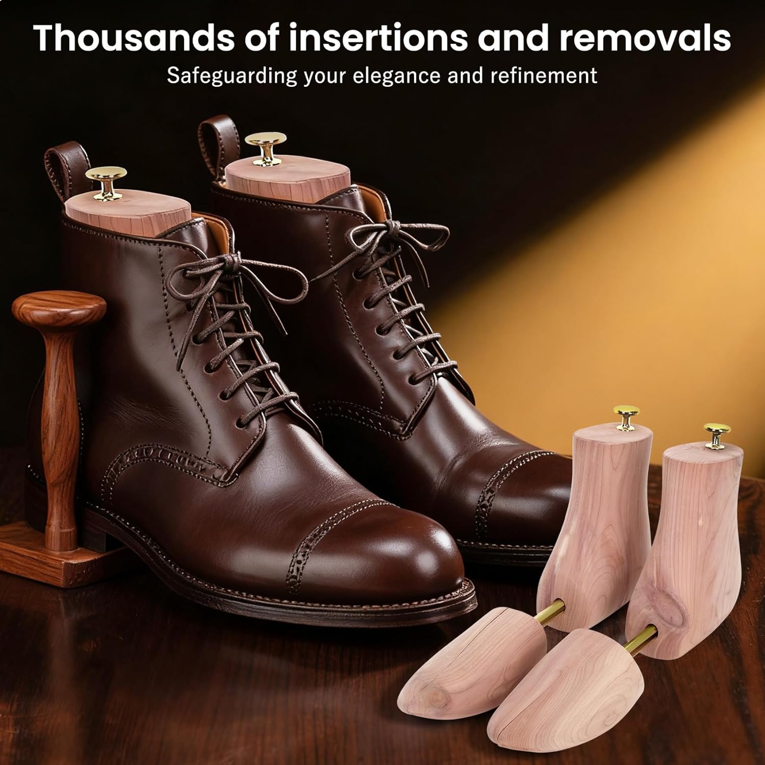 Cedar Boot Tree for Men,Boot Trees,Boot Stretcher & Shaper,with Storage Bags and Boot Crease Protectors - Image 6