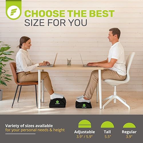 Miniatura 5 de ErgoFoam Reposapiés para debajo del escritorio en el trabajo - Reposapiés premium debajo del escritorio - Reposapiés de escritorio para dolor
