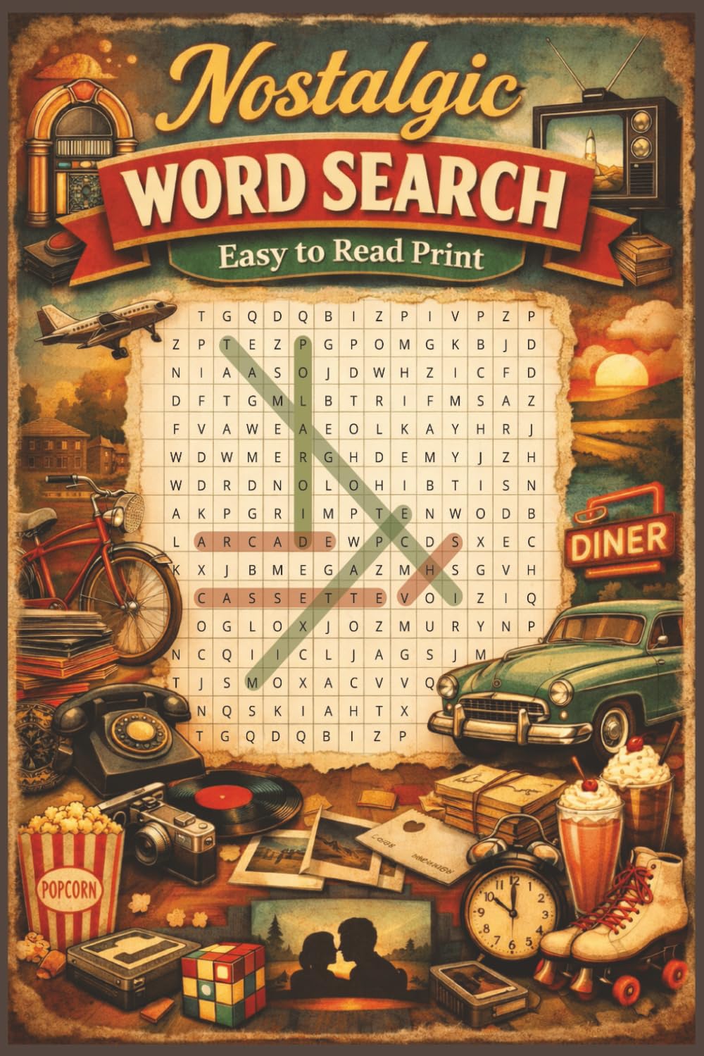 Word Search Puzzle: Nostalgic: Word Searches with Easy to Read Print about Nostalgia, Reminiscence, Sentimentalism and More | 50+ Puzzles | 110 pages ... | Ideal Present for Vacations, Holidays