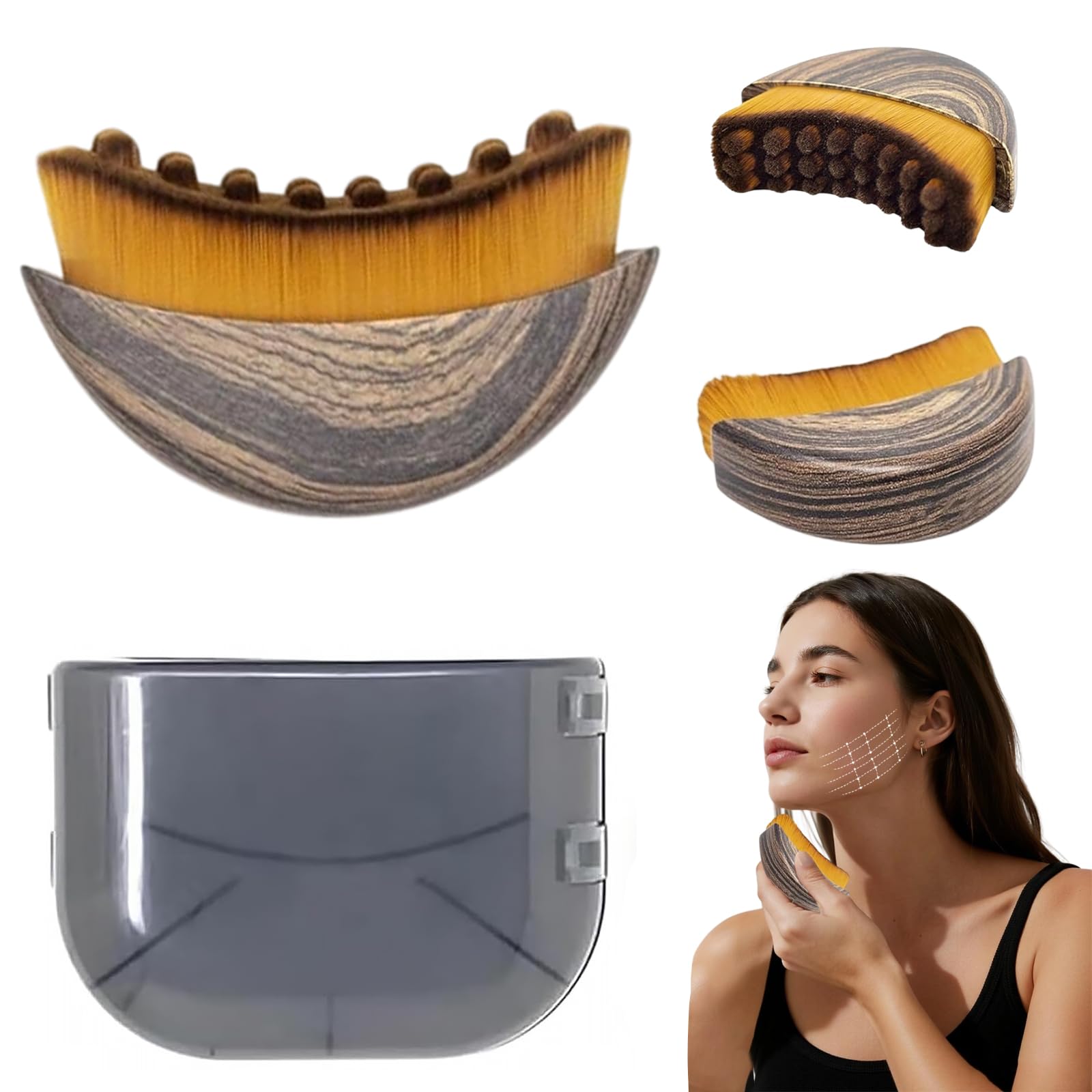 Lymphatische Gesichtsbürste, Lymphatic Contour Face Brush, Lymphbürsten gesicht für Empfindliche Haut für Gesicht, Kinn und Jawline Sculpting