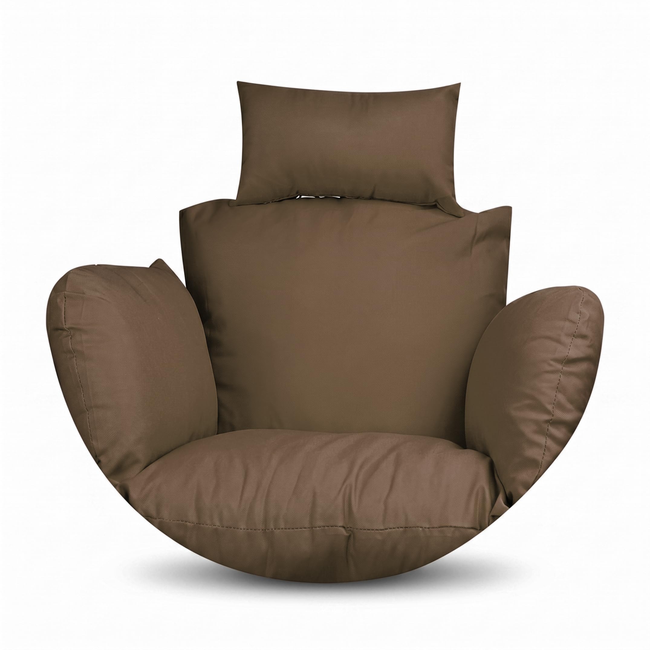 Perodlly Egg Chair Cushion Cover, High-Density Swing Cushion Cover Polyester Waterproof Replacement with Zipper, Coffee..