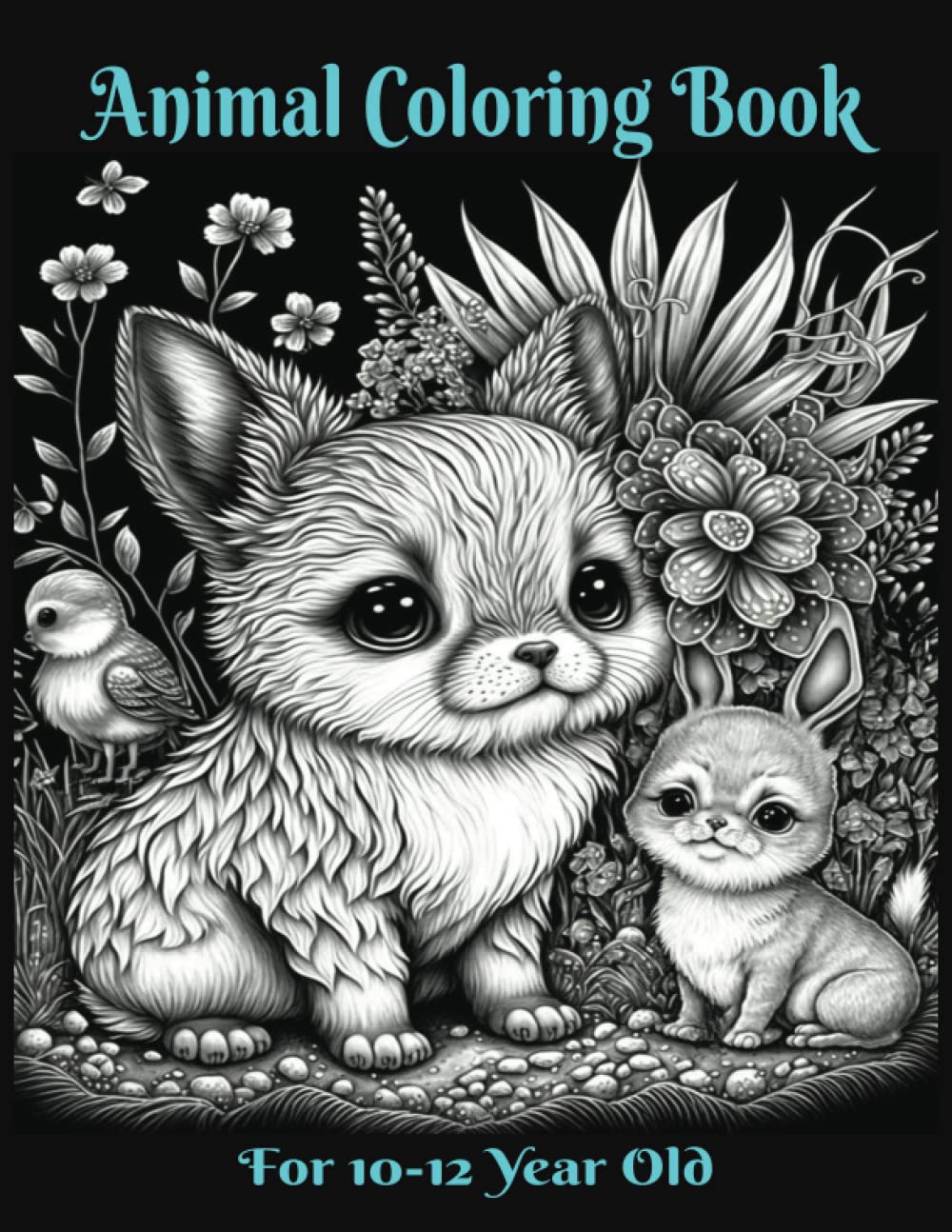 Animal Coloring Book For 10-12 Year Old: Girls, Boys, Teens 12-16, Adults 40 Beautiful Illustrations