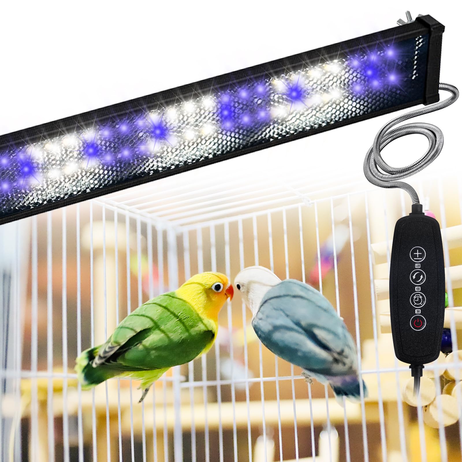 LED Bird Lamp Sunlight Simulation Full Spectrum LED Bird Lamp For Cages ...