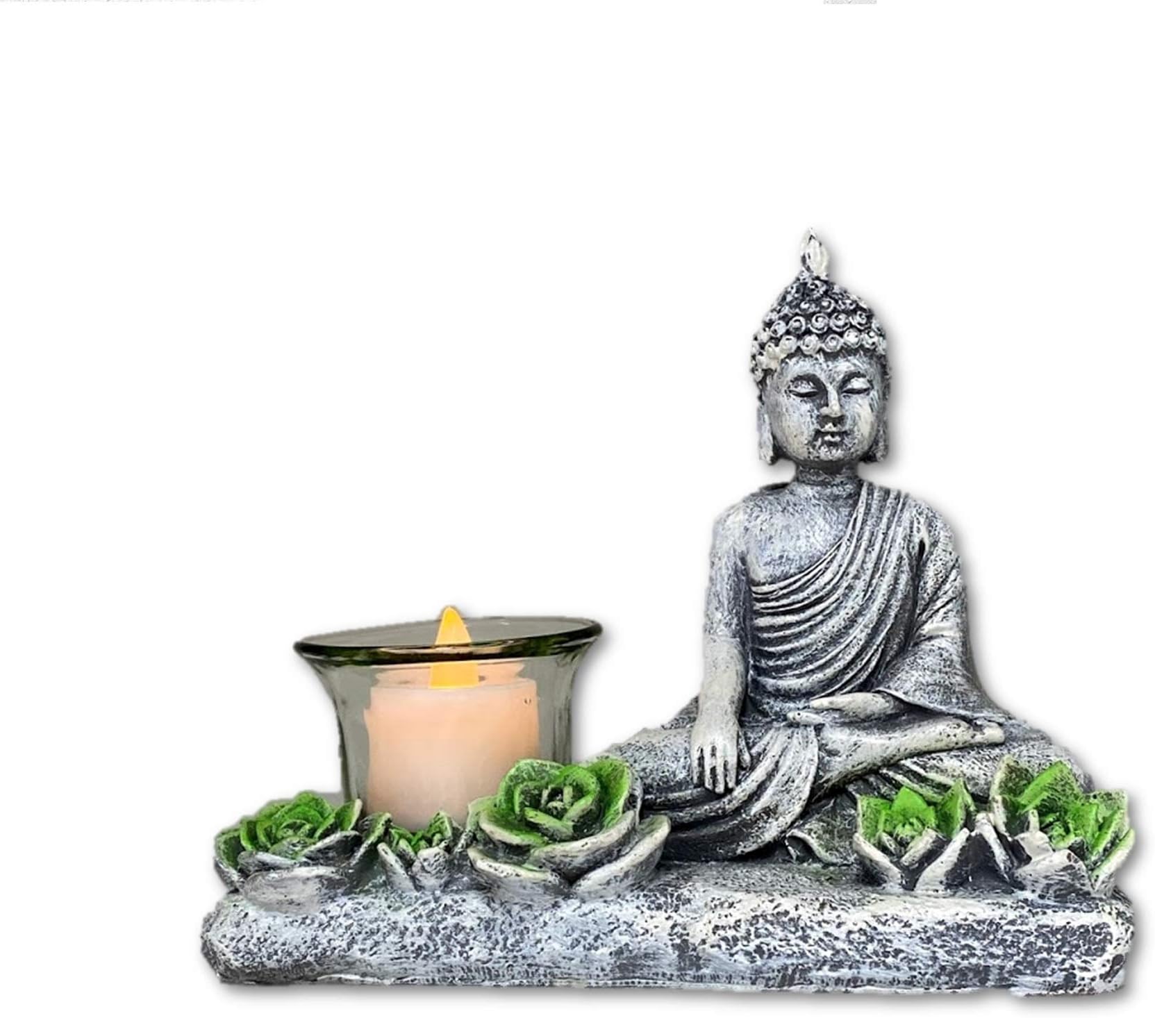 Buddha Candle Holder Meditation Yoga Zen Spiritual Sculpture Gift Home Decoration