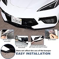 Vista 5 de Parachoques delantero inferior de repuesto compatible con Chevrolet Corvette C8 GM Z51 2020-2024 plástico ABS 3 piezas parachoques delantero