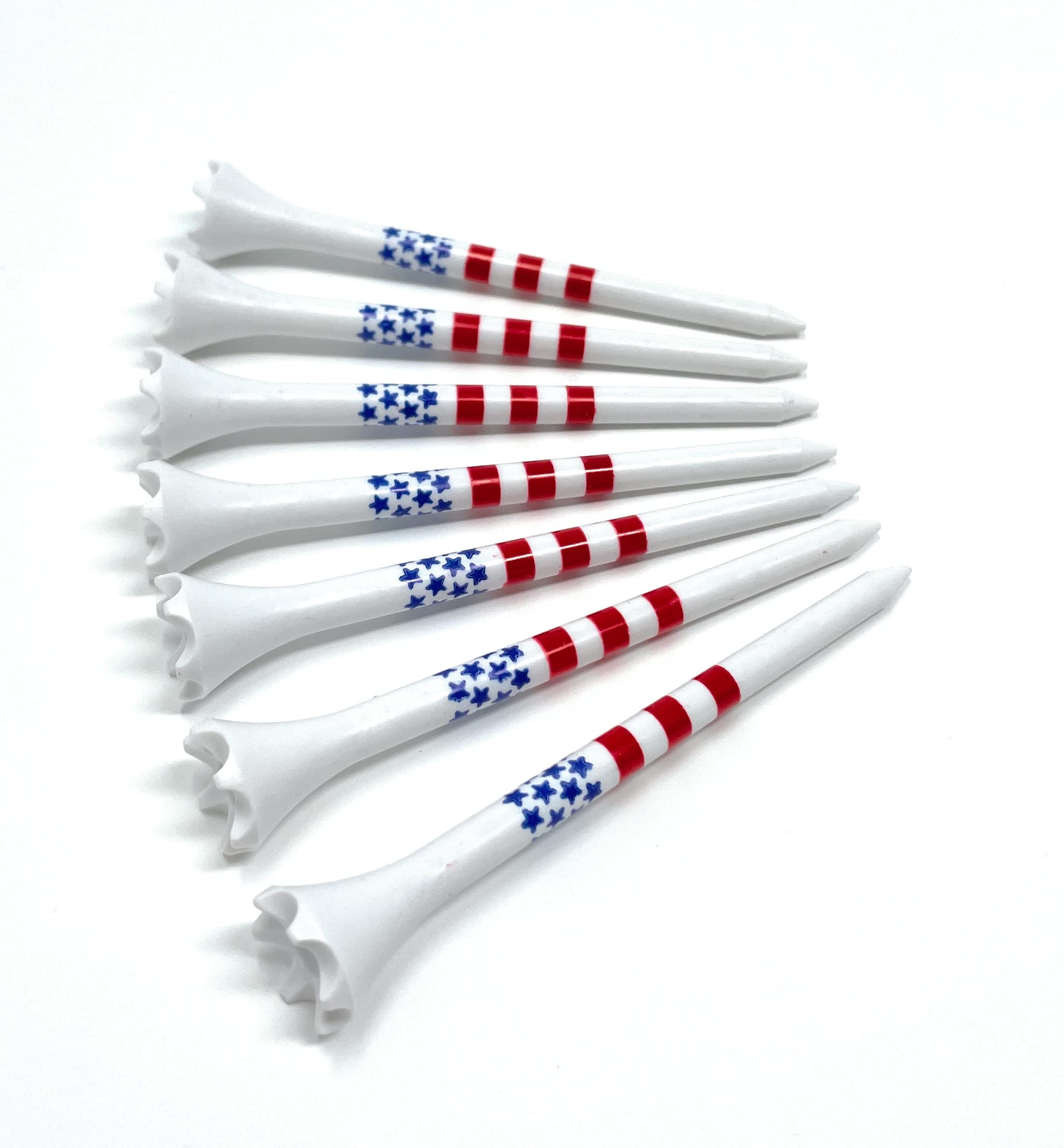 NorthPointe 3 ¼” USA Stars and Stripes American Flag Golf Tees Plastic - 100 Tees in Bulk – Patriotic