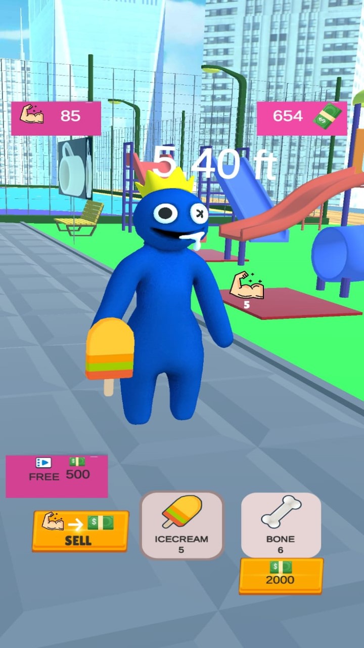 Real Blue Lift Weight Game and Fun Simulator Game Weight Lifting hero