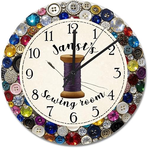 Miniatura 12 de ArogGeld Reloj de pared para sala de coser, máquina de coser, relojes de pared de 15 pulgadas, funciona con pilas, silencioso, sin tictac, reloj