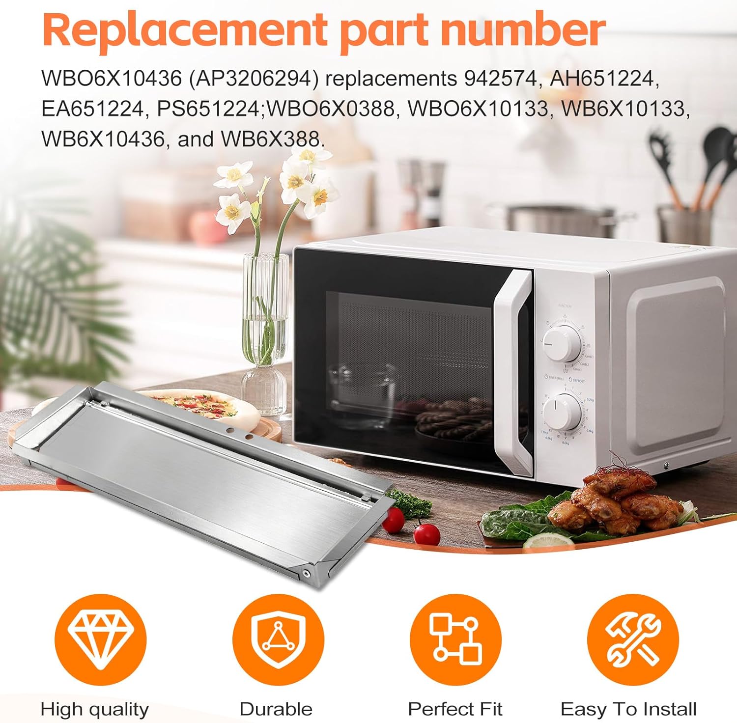 WB06X10436 Microwaves Vent Damper Vent Kit for GE Microwaves Ovens Parts Replaces WB06X10133 WB06X0388, GE Microwave Vent Adapter for 942574, AH651224
