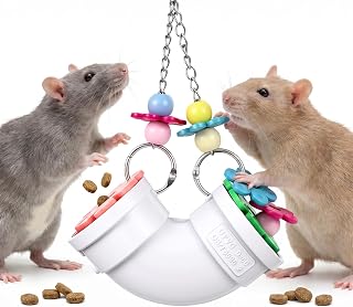 Rat Enrichment Toys Wide Opening Rat Foraging Feeder Hanging | Slow Feeder for Various Treat Fancy Mice Cage Accessory Interactive Small Animal Puzzle Toy for Pet Mice Guinea Pig Parakeet