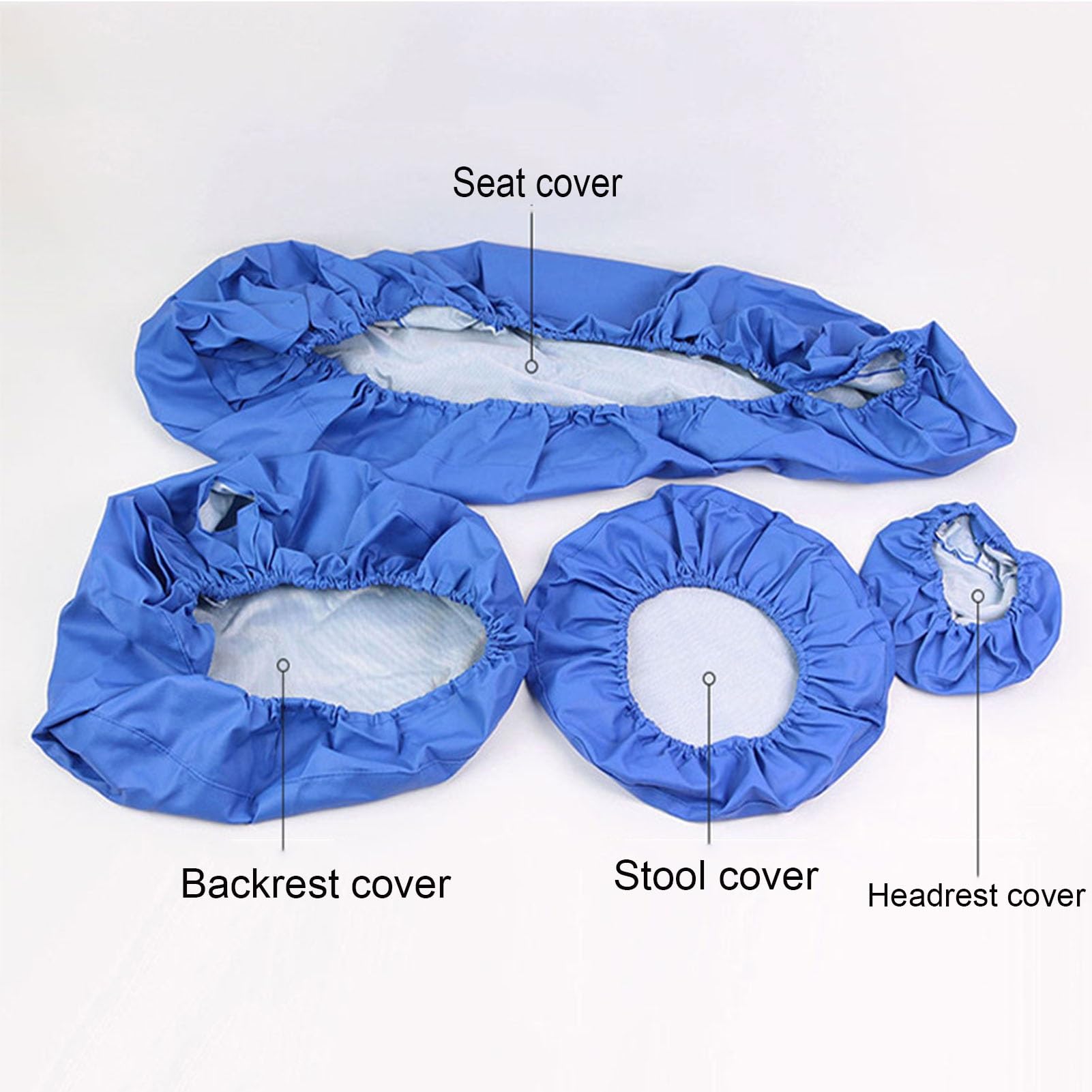 Genérico Juego de 4 - Funda Protectora Completa para Sillón Dental, Funda Impermeable de PU Cuero para Sillón Dental, Funda Protectora para Sillón Dental Sustituye Accesorios Universales(Sky Blue)