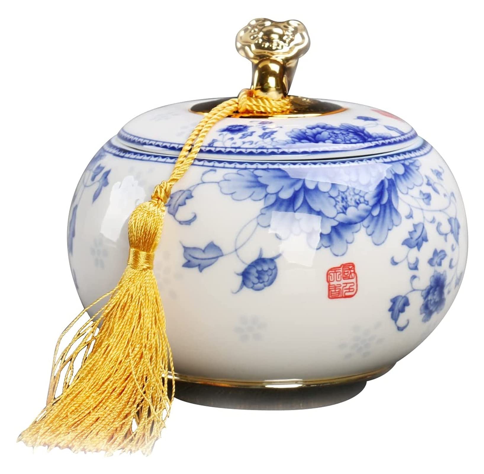 GJGHKLHL sugar pot， Ceramic Tea Jar,Storage Jars Chinese Style Ceramics Container, Porcelain Smooth