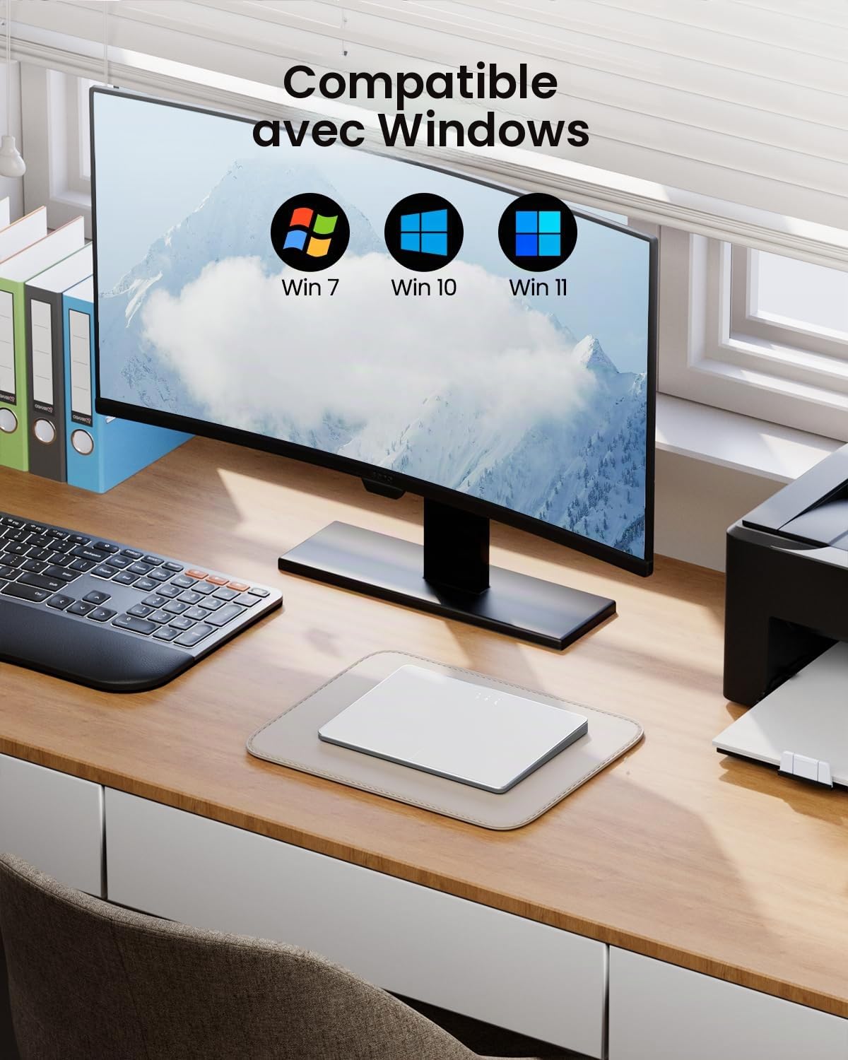 ProtoArc T1 Plus Touchpad : Bluetooth, Surface Multi-Touch, Rechargeable, trackpad Portable de Haute précision pour Windows 11/10 PC, Ordinateur Portable, Notebook, Ordinateur de Bureau