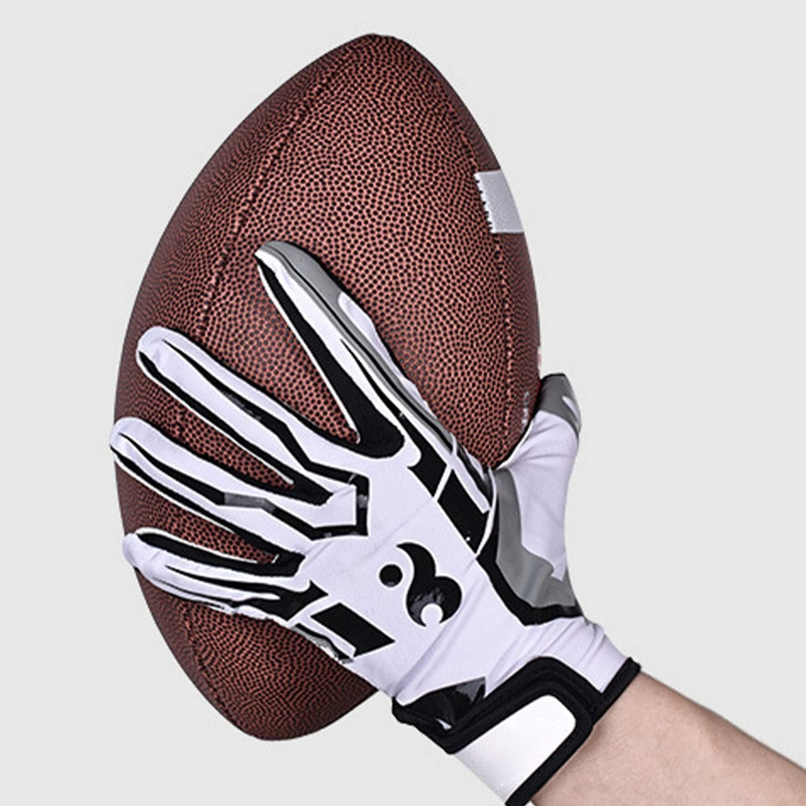 HERCHR Guantes Deportivos Antideslizantes, Guantes De Rugby De Fútbol Americano, Guantes Deportivos Transpirables con Dedos Completos, Protectores De Manos Deportivos, Producto Deportivo De Equipo