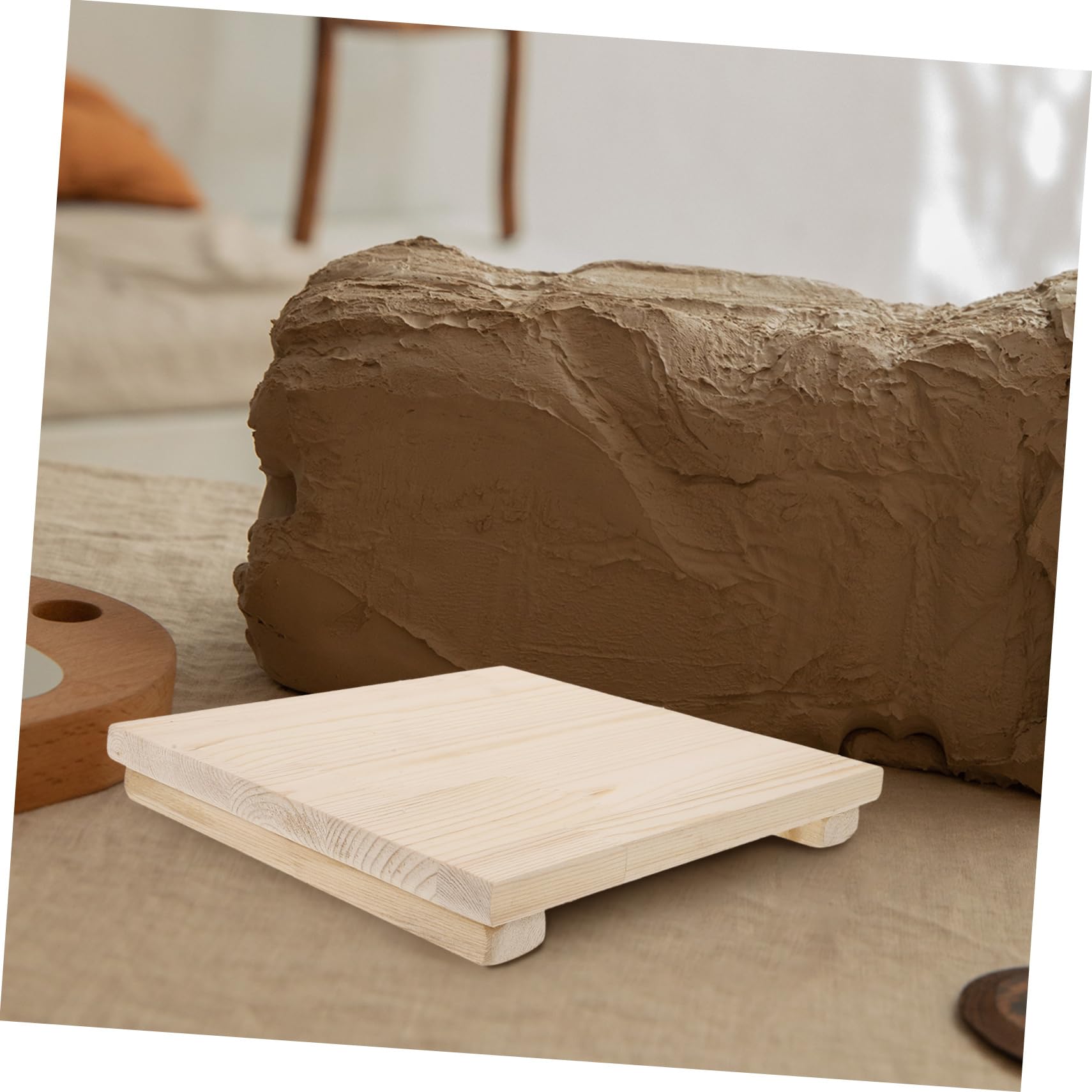NUOBESTY Holz Tonmodellierbrett für Basteln und Holzarbeiten als Arbeitsplatte für Ton Wasserabsorbierend Leicht und Vielseitig
