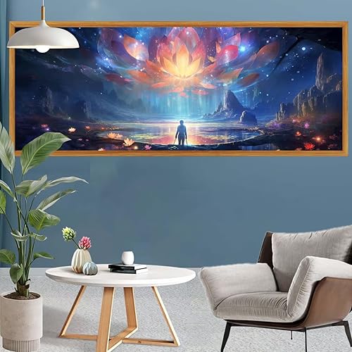 Pintura de diamantes de fantasía con diamantes grandes, kit de pintura fácil por números para adultos, kit de pintura de gemas 5D para adultos,